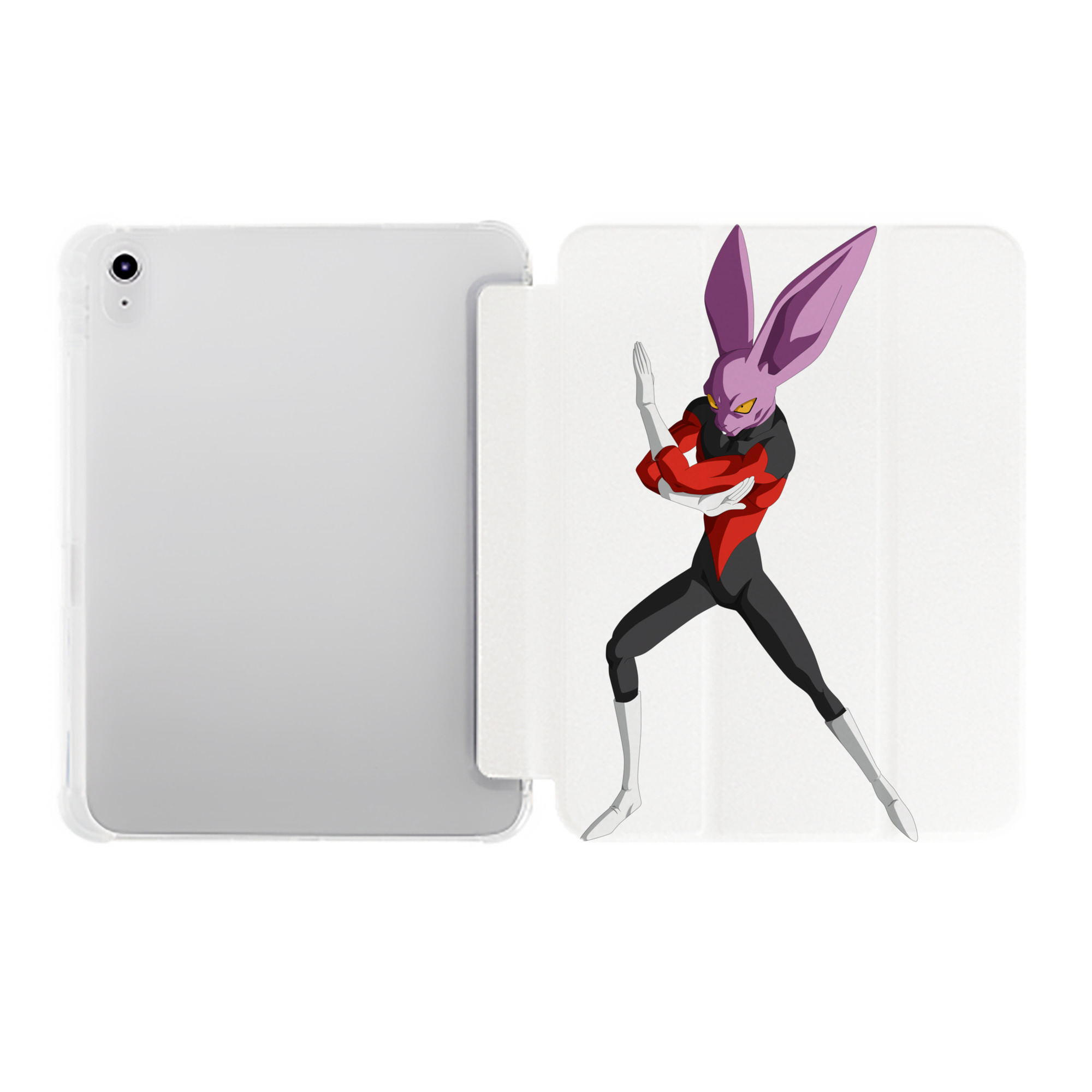 （画像用） ドラゴンボール ビルス 破壊神ビルス DRAGON BALL Beerus Birusu IPad ケース ペン収納付き 三つ折りスタンド PUレザー×シリコン 対応機種9.5/10.5/10.9インチ